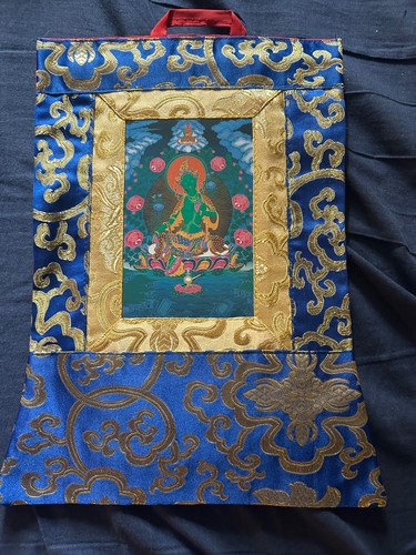 Green tara postcard thangka - green,