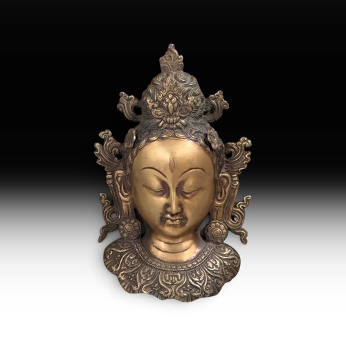 Tara mask bronze nepal - mask,
