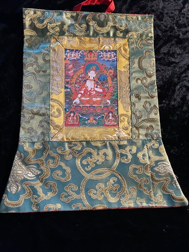 White tara postcard thangka - white,