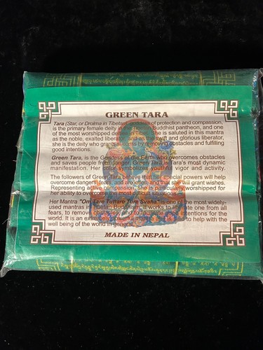 Green tara prayer flags - green,